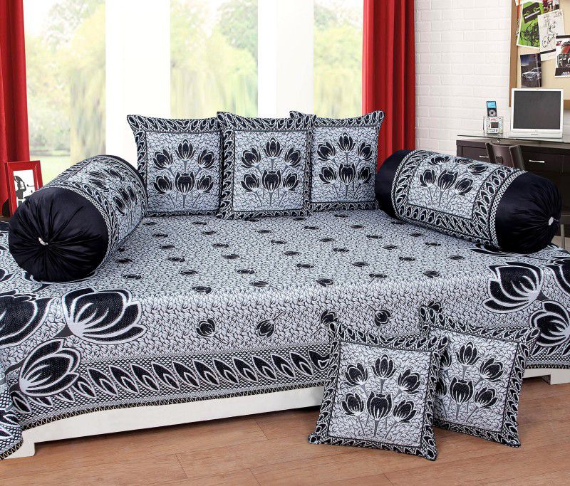 Countingbeds Polycotton Floral Diwan Set  (Multicolor)