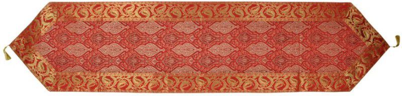 Lal Haveli Red 152 cm Table Runner  (Silk)