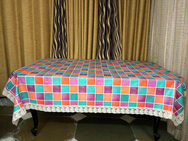 A&H Printed 6 Seater Table Cover  (Multicolor, Plastic)