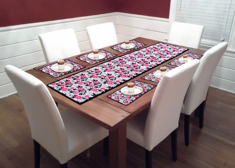 parasar Multicolor PVC Table Linen Set  (Pack of 7)