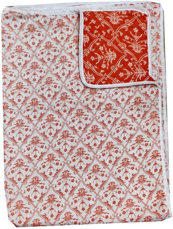 Aashirwad Creations Floral Single AC Blanket for AC Room  (Cotton, White, Red)