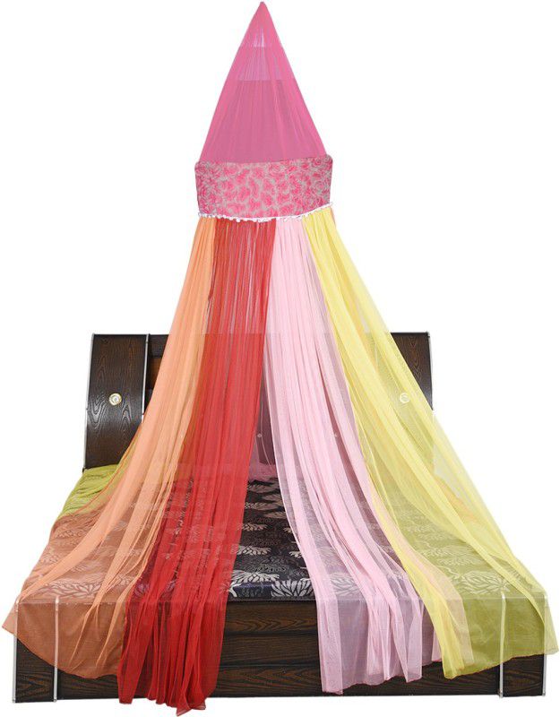 Creative Textiles Polyester Adults Washable CTMNP31819-014 Hanging Mosquito Net  (Multicolor, Ceiling Hung)