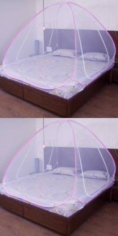 Story@home Polyester Adults Washable Combo Mosquito Net Mosquito Net  (Pink, Tent)
