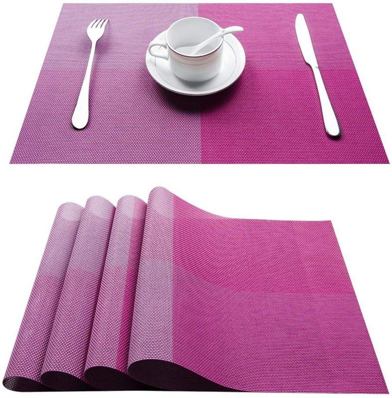 ZAMPEQ Rectangular Pack of 6 Table Placemat  (Purple, PVC)