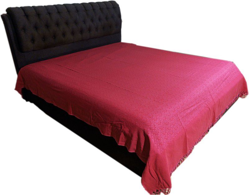 AKSHAR BHAN DESIGNS Cotton King Bed Cover  (Pink)