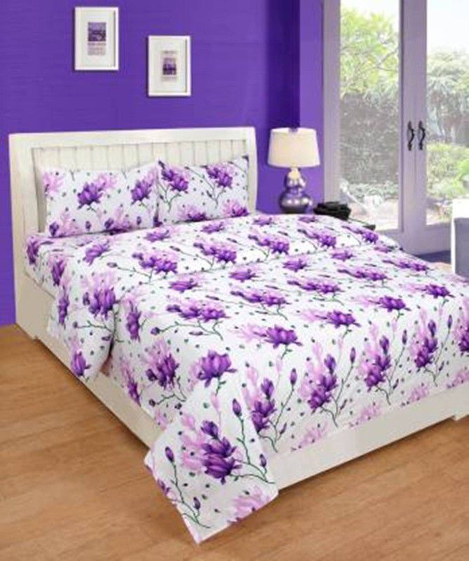 NEELKANTH MAHADEV Polycotton Double Bed Cover  (Purple)
