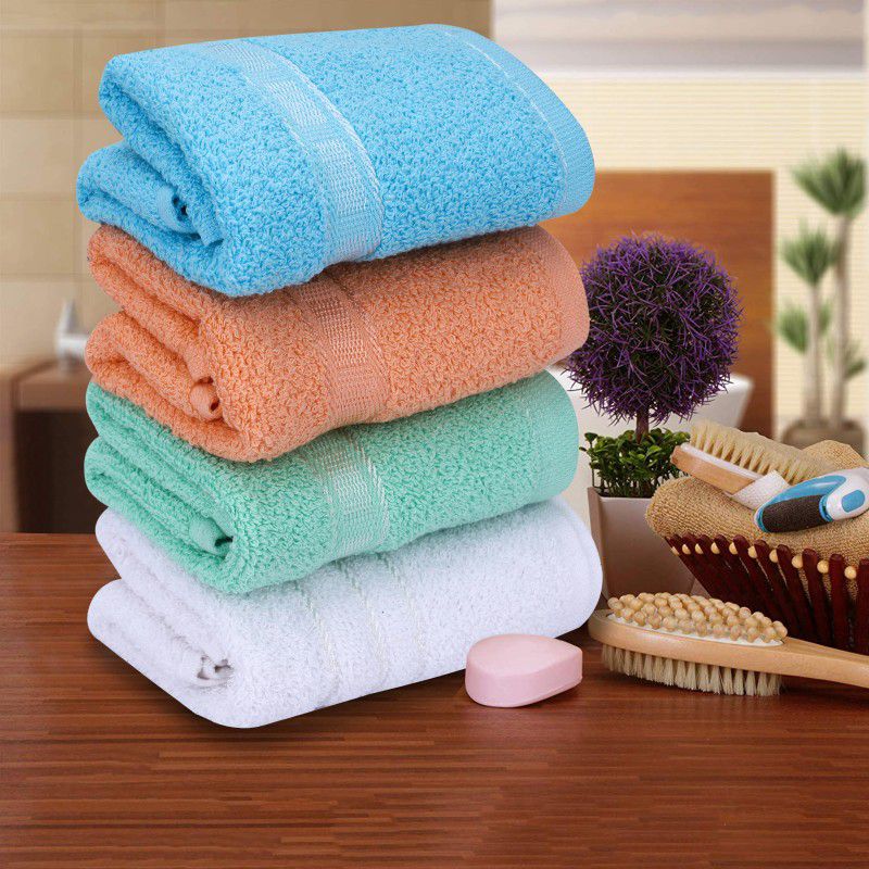 YASHODHA LINING STORE Cotton 300 GSM Hand Towel  (Pack of 4)