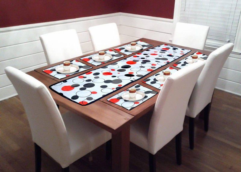 Home Trendz Multicolor PVC Table Linen Set  (Pack of 7)