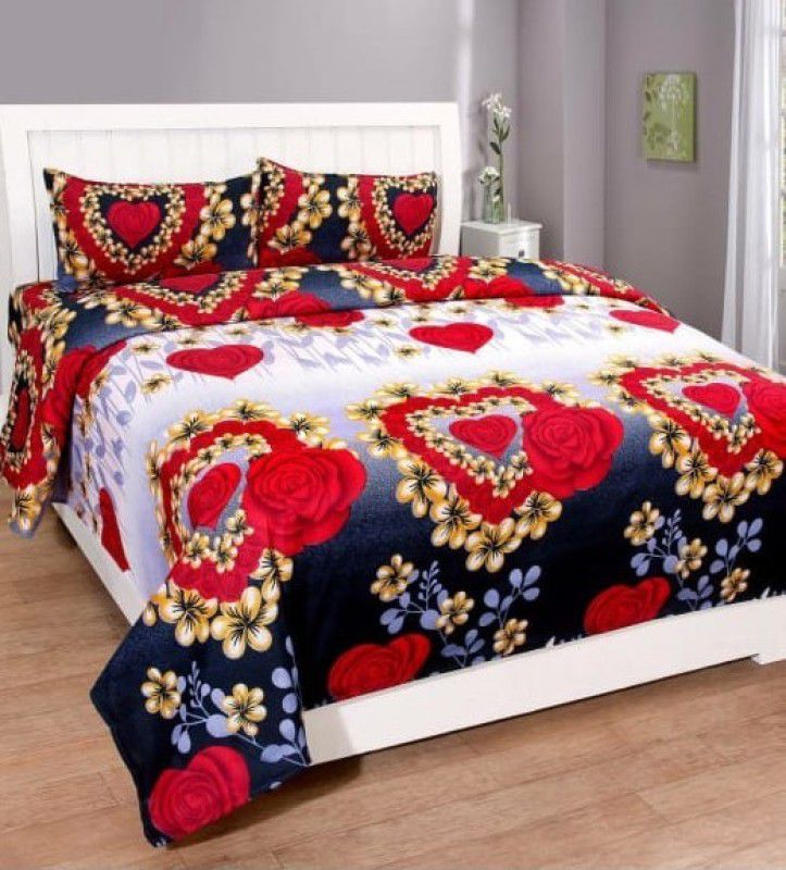 rensum Reversible Cotton Double Bed Cover  (Multicolor)
