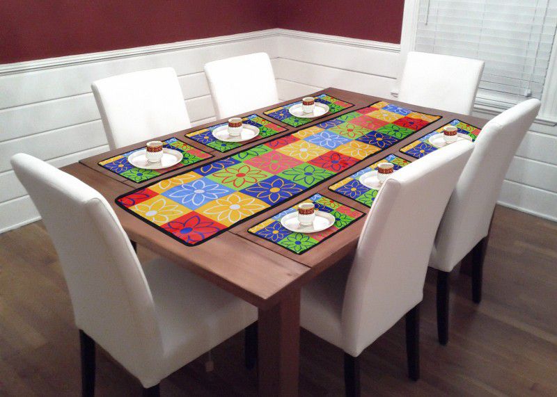 WebDealz Multicolor PVC Table Linen Set  (Pack of 7)