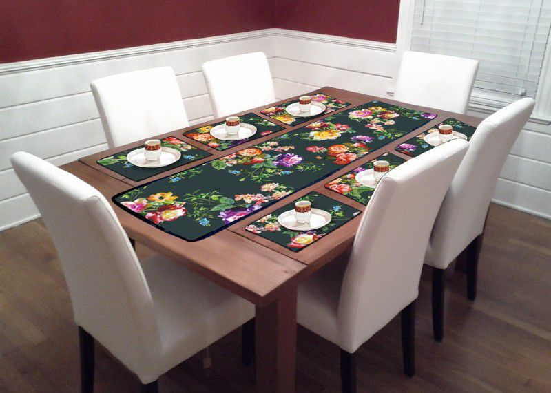 JAI AMBEY Multicolor PVC Table Linen Set  (Pack of 1)