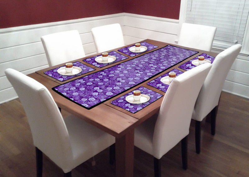 SHIVAAY HOMES Purple Table Linen Set  (Pack of 7)
