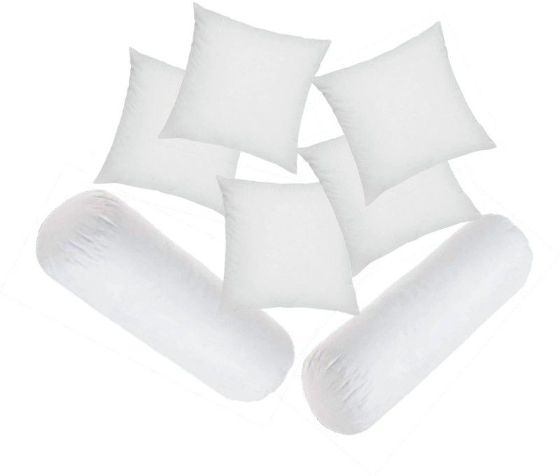 Microfibre Solid Bolster Pack of 7  (White)