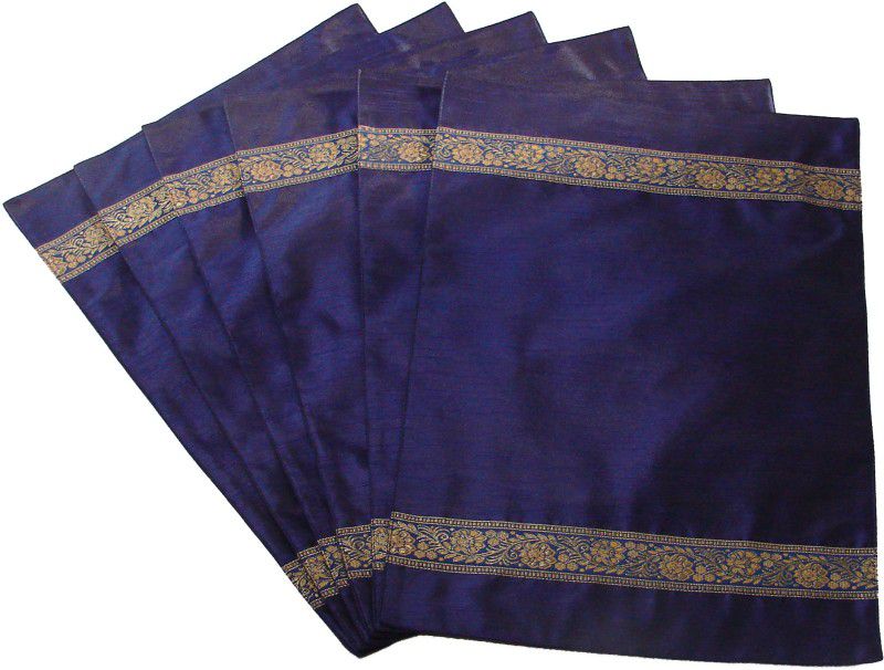 HOME SHINE Blue Polyester Table Linen Set  (Pack of 6)