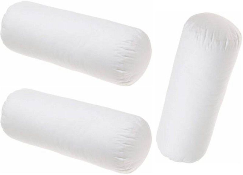 MAKSTAR Microfibre Solid Bolster Pack of 3  (White)