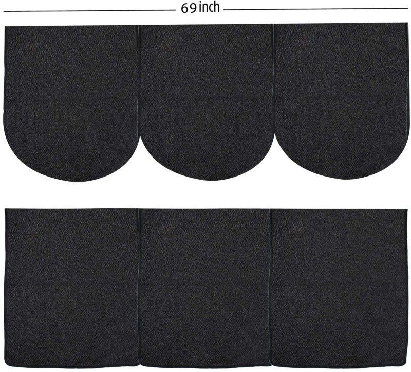 TANLOOMS Plain Jute Black Plain Jute Sofa Cover (Black Set of 6 Pcs for 5 Seater Sofa) Sofa Fabric  (Black 1.75 m)