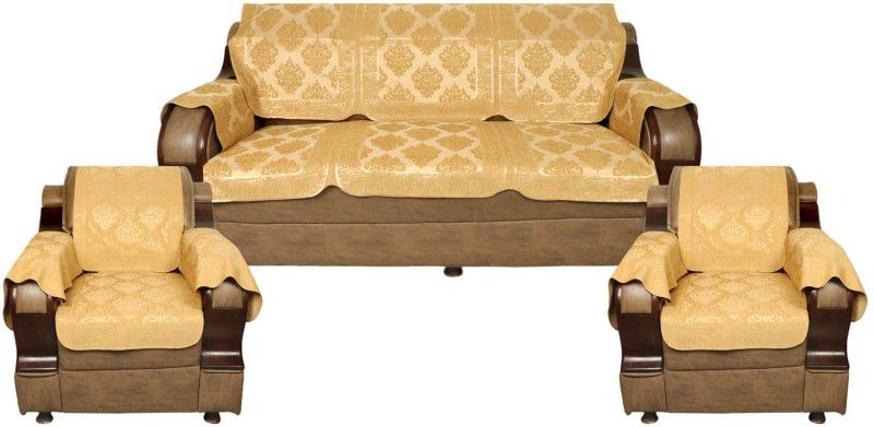 TANLOOMS Dhamaas Gold Dhamaas Design Velvet Sofa Cover (Golden Set of 6 Pieces) Sofa Fabric  (Gold 1.75 m)
