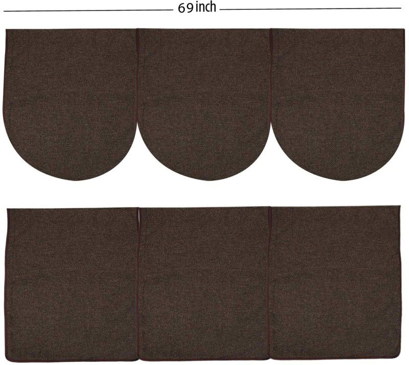 TANLOOMS Plain Jute Brown Plain Jute Sofa Cover (Brown Set of 6 Pcs for 5 Seater Sofa) Sofa Fabric  (Brown 1.75 m)