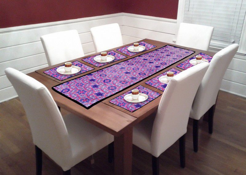Hot Dealzz Purple PVC (Polyvinyl Chloride) Table Linen Set  (Pack of 7)