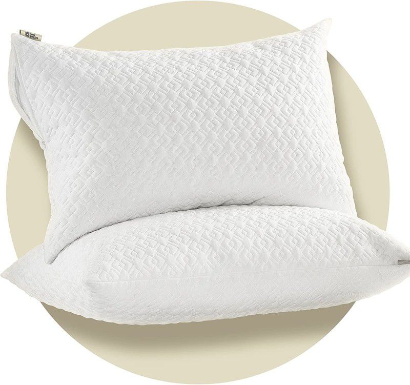 PUMPUM Quilted Microfibre Filled Zipper King Size Pillow Protector  (2, White)
