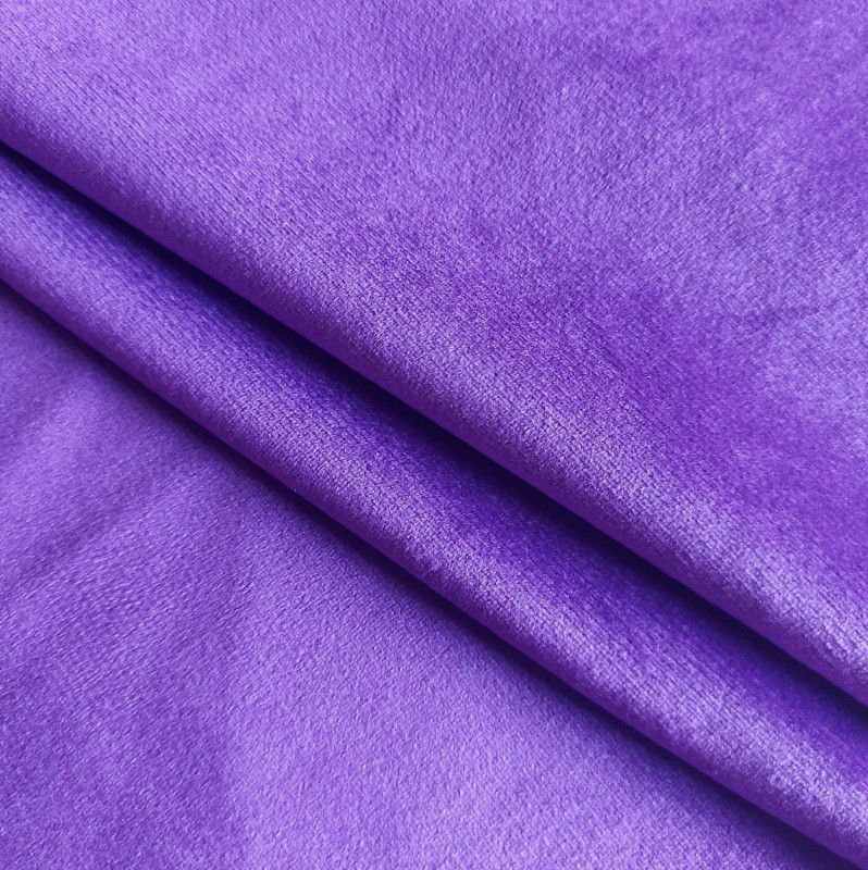 Bowzar Plain Velvet 1 Meter Violet Solid Smooth Silky Cloth for Sofa, Curtains Sofa Fabric  (Violet 1 m)