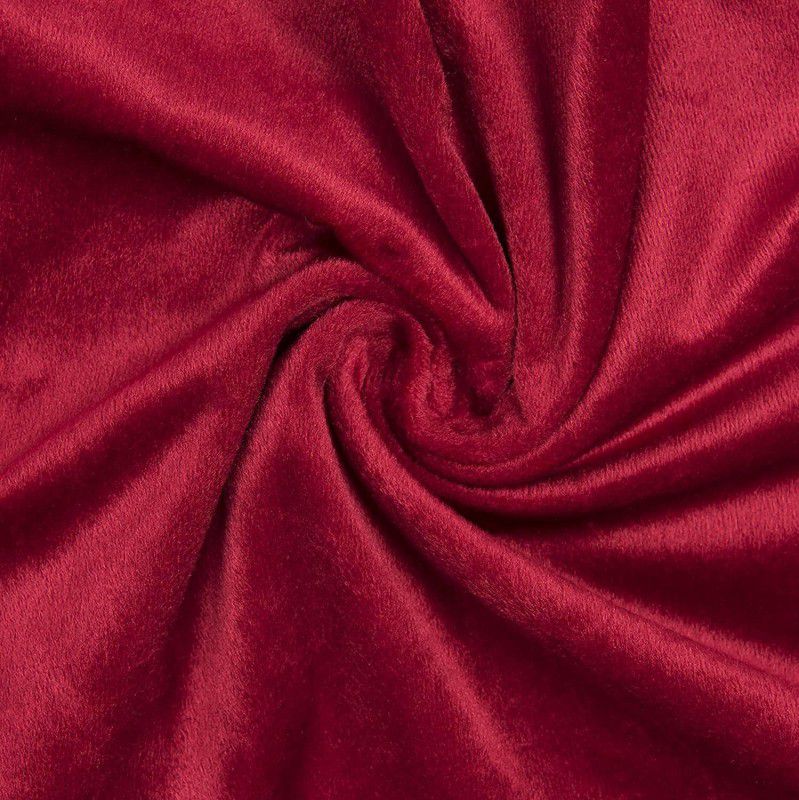Velvet Wine Red-1 Metar Curtain Fabric  (Maroon, 1 m)