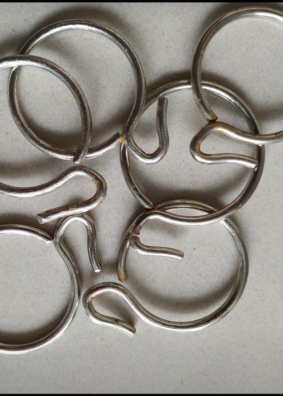 World Wide Villa Steel Curtain Hooks / Rings, Round, Steel, Pack of 27 Curtain Ring with Hook