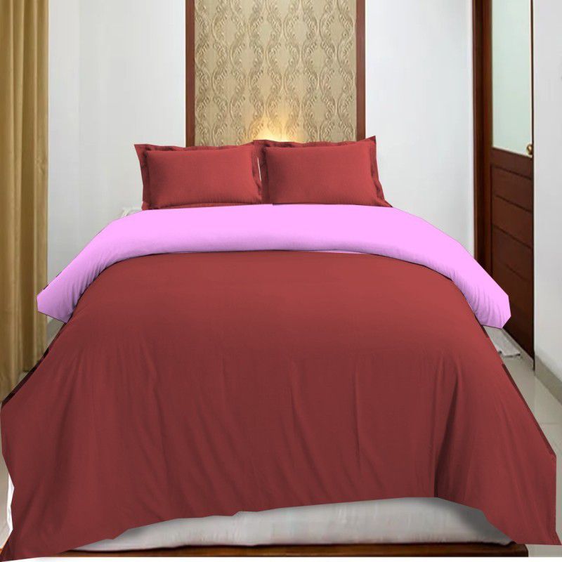 Bhumi Impex King Cotton Duvet Cover  (Pink, Maroon)