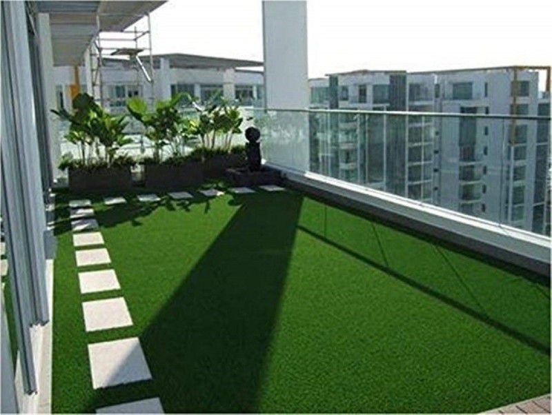 KUBER INDUSTRIES High Density Artificial Grass Carpet Mat for Balcony, Lawn, Door(5 x 10 Feet)-GrassCT20 Artificial Turf Roll