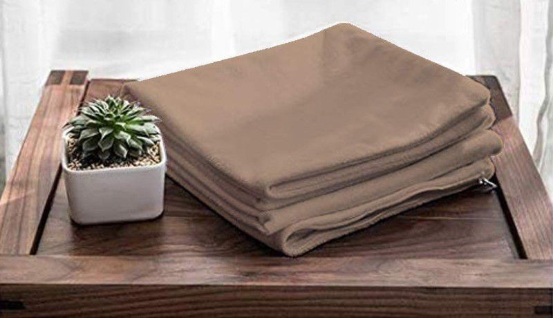 cozzylife Plain Plain Filled Zipper Standard Size Pillow Protector  (2, Beige)