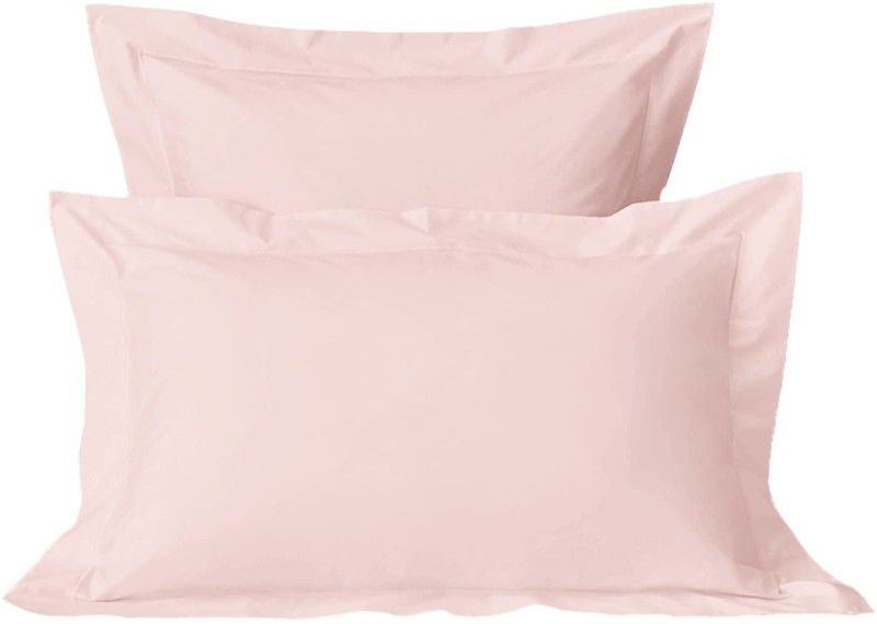 Pizuna Plain Cotton Filled Flap Standard Size Pillow Protector  (2, Light Pink)