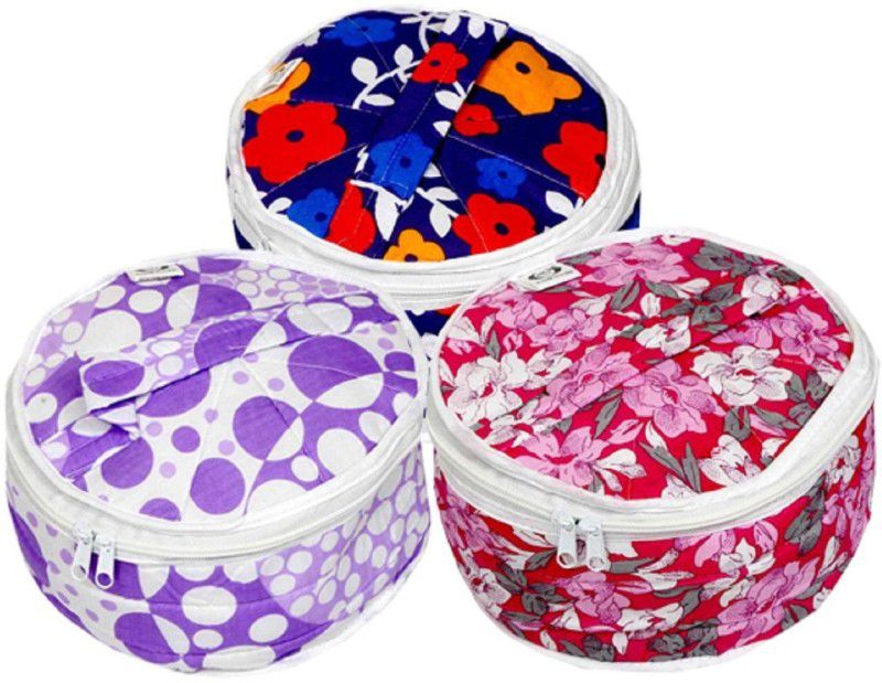 KUBER INDUSTRIES Cotton 3 Piece Roti Cover Set - Multicolour Floral Print Roti Round Flap Cover  (Multi, 3)