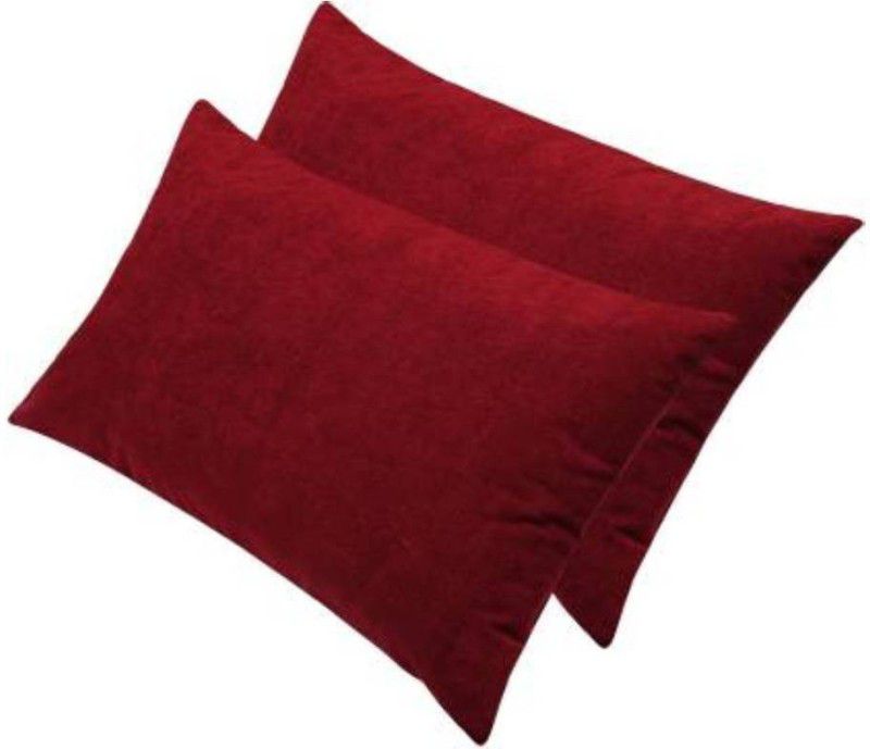 Uppercut Plain Cotton Filled Zipper Standard Size Pillow Protector  (2, Maroon)