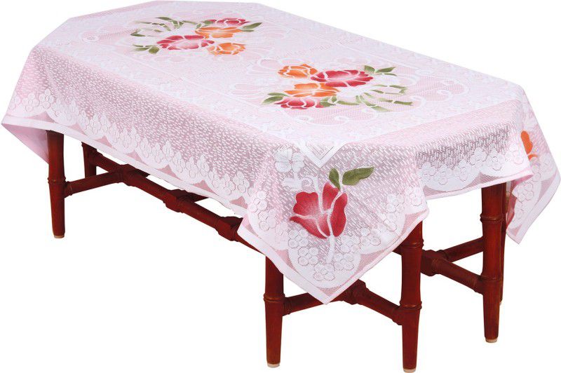 AG Creation Printed 4 Seater Table Cover  (Pink, Cotton)