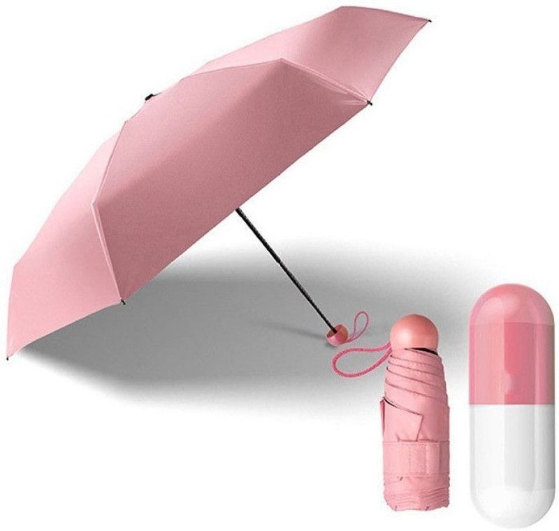 Hope Smile Umbrella Naylon capsule Fold Travel Capsule Umbrella Umbrella Umbrella  (Pink)