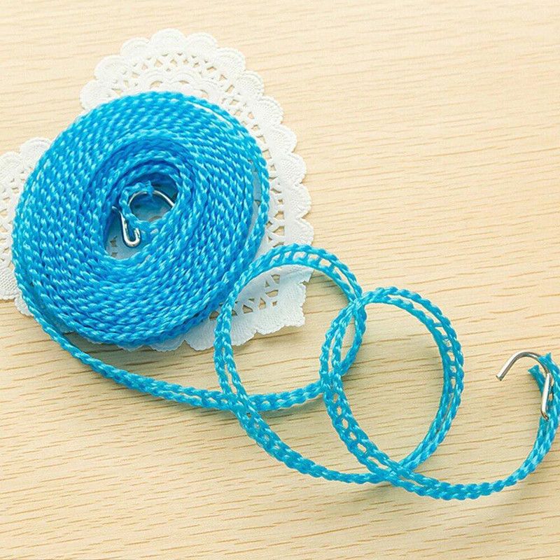 Dabster 5 Meters Windproof Anti-Slip Clothesline Laundry Drying Nylon Rope with Hooks Nylon Retractable Clothesline  (5 m)