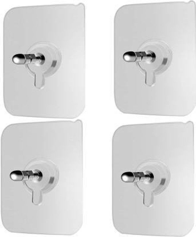 QWEEZER Adhesive Wall Screws Hanging Nail (Pack of 4) Adhesive Wall Screws Hook 4  (Pack of 1)
