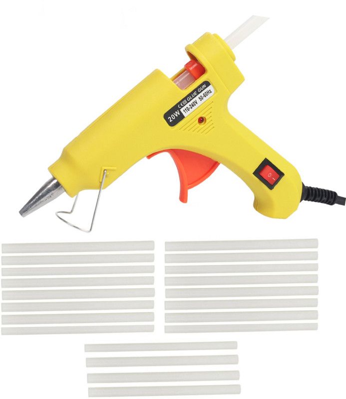 FADMAN NEW YELLOW MINI HOT GLUE GUN 20 WATT ON OFF SWITCH AND INDICATOR WITH ONLY 20 STICKS Standard Temperature Corded Glue Gun  (7 mm)