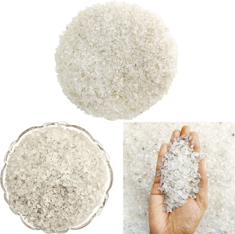 Shubhanjali Clear Quartz Chips Stone for Vastu Small Clear Tumbled Chip Crushed Stone Healing Reiki Crystal Jewelry Making Home, Irregular Shaped Stones Tumble Gemstones Products Correction 50 Grams Regular Asymmetrical Crystal Stone  (Clear 50 g)