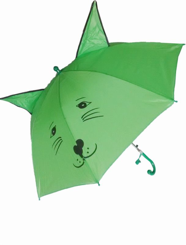 Fiable Creations Green 18" Radius Kids Umbrella  (Green)