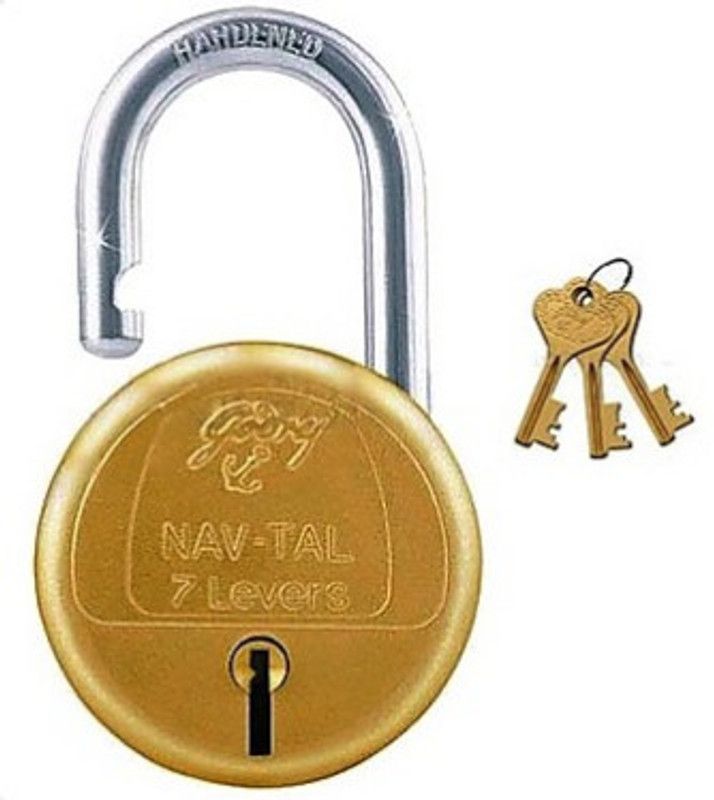 Godrej Navtal 7 Levers Hardened - 3 Keys Lock  (Gold, Silver)