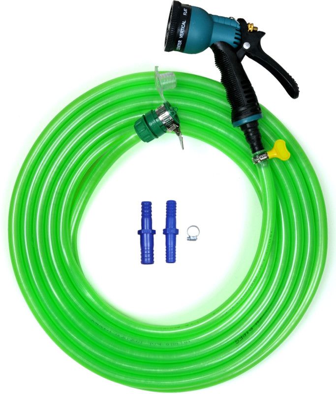 purvish 15 METER TRANSPARENT HOSE PIPE (MULTI-COLOR) WITH ACCESSORIES HOSE PIPE INTERNAL DIAMETER (Size:1/2" inch,12mm) PET BATHING ,HOUSE CLEANING,GARDENING AND BIKE & CAR WASHING - MULTICOLOR Hose Pipe  (15 m)