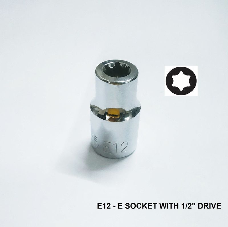 TOM E12 - E Socket 1/2" Drive Socket Set  (Pack of 1)