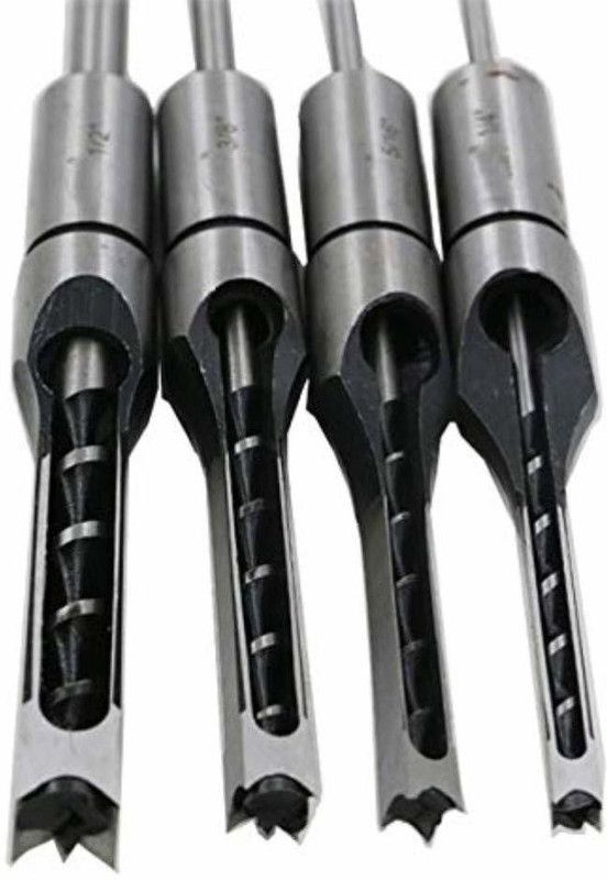 atozshop11 (4PCS) HEAVY DUTY HSS Auger Square Hole Drill Bits Mortising Chisel DIY Furniture Woodworking