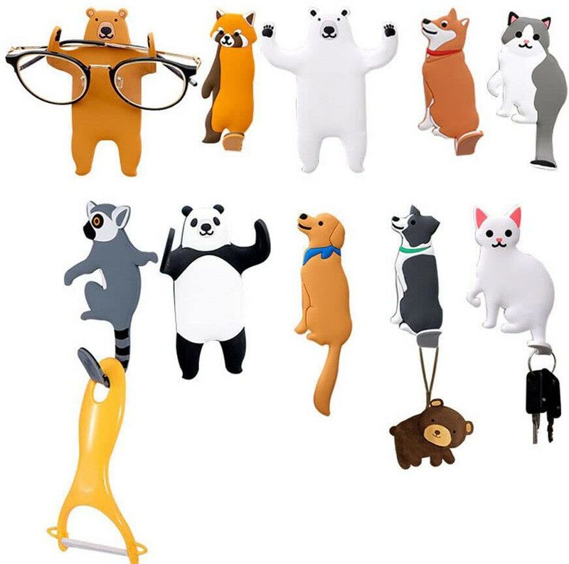 SpiderJuice 1Pc Multipurpose Self Adhesive Reusable Animal Shaped Traceless Hook Hook 1  (Pack of 1)