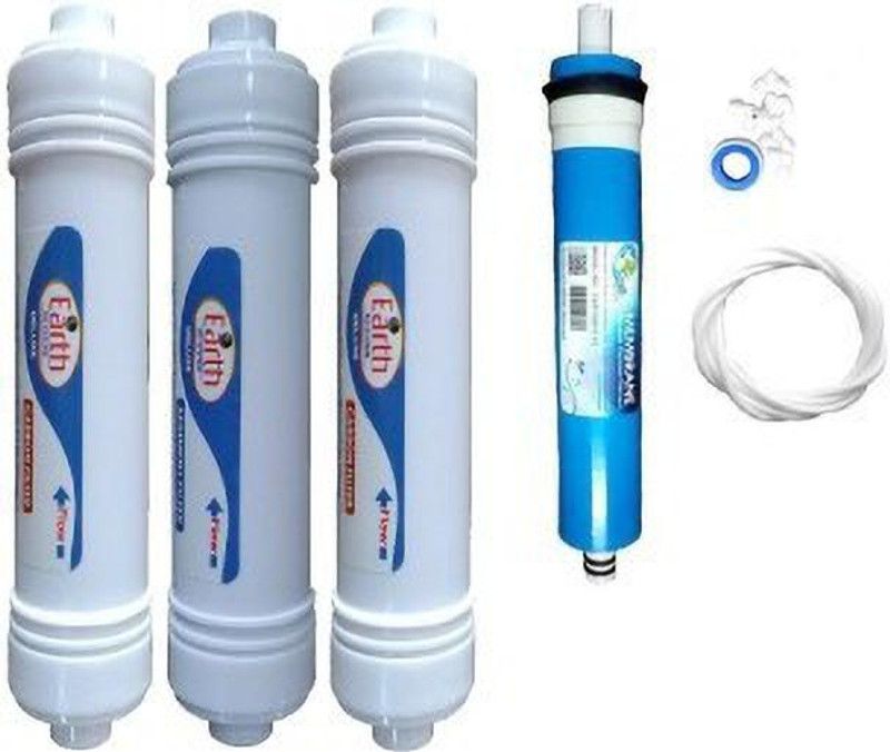 colorsole Earth Ro System Earthrosystem 1 Year RO service Kit with Earth75 GPD membrane and Inline set Solid Fil... Pleated Filter Cartridge  (0.2, Pack of 1)