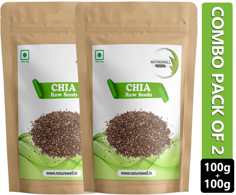 Naturewell Organics Twin Pack of Chia Seeds for Weight Loss with Omega 3 , Zinc and Fiber Chia Seeds Seed  (200 g)