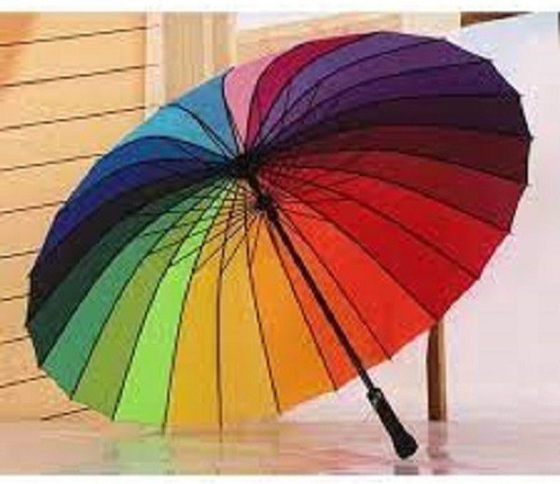 Pink Tokre Rainbow Umbrella 16 Color Rain High Density Heavy Canopy for Resistant A43 Umbrella  (Multicolor)