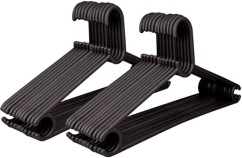 info tech Plastic Shirt Pack of 12 Hangers For Shirt  (Black)