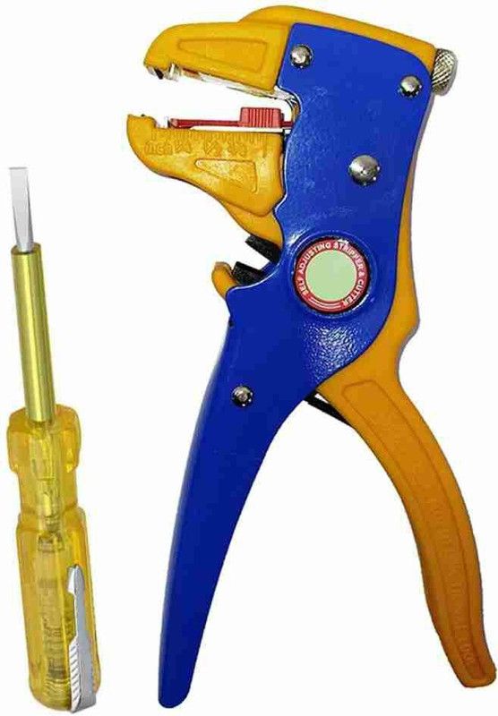ADAWAT Adjusting automatic wire stripper & cutter with tester Hand Tool Kit (2 Tools) Heavy duty Adjustable wire cutter with Electric tester (Pack of 2) Wire Cutter
